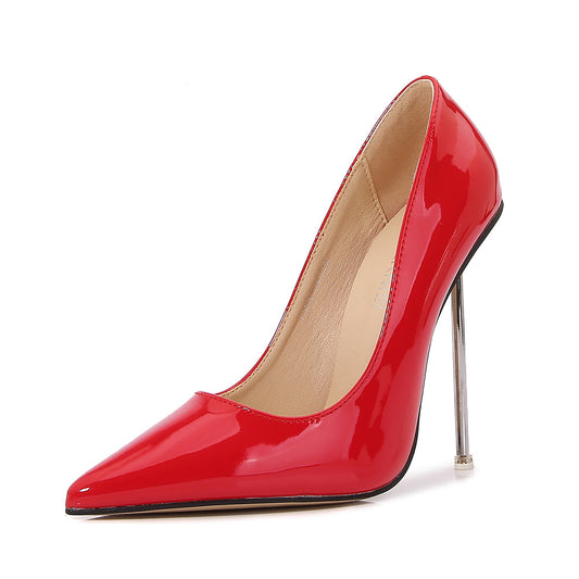 120mm Women's Party Daily Classic Red Sole High Heels Patent Iron Heel Pumps